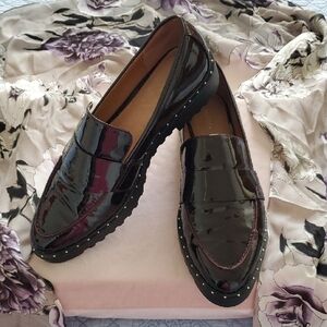 "HALOGEN" Beautiful Dark Purple Patent Leather Slip-on Loafers Size 9M